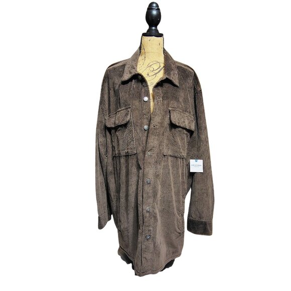 Arizona Jean Co Mountain Trail Brown Corduroy Shirt Jacket 2XLT Big & Tall NWT - Picture 4 of 12